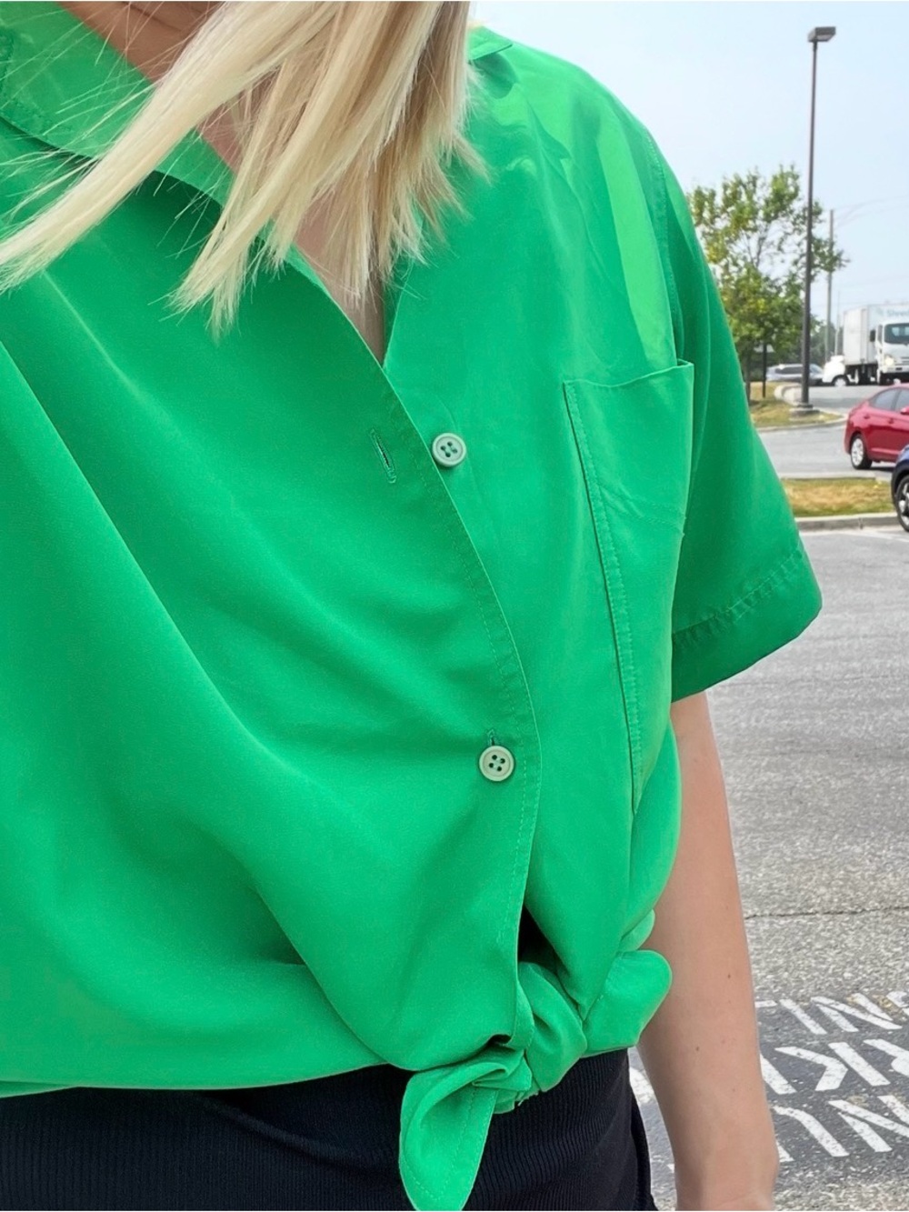 Dior Bright Green Button-Up Blouse - Picture 7 of 7